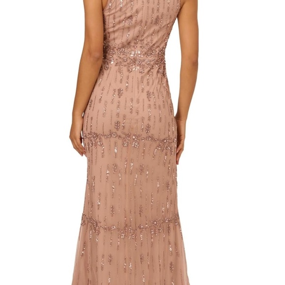 Adrianna Papell Sequin Embellished Maxi Dress in Tan - Picture 2 of 5